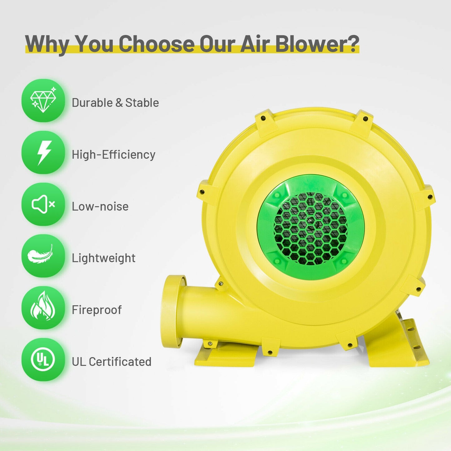 1100W Air Blower Inflatable Blower for Inflatable Bounce House, Yellow Air Blowers at Gallery Canada