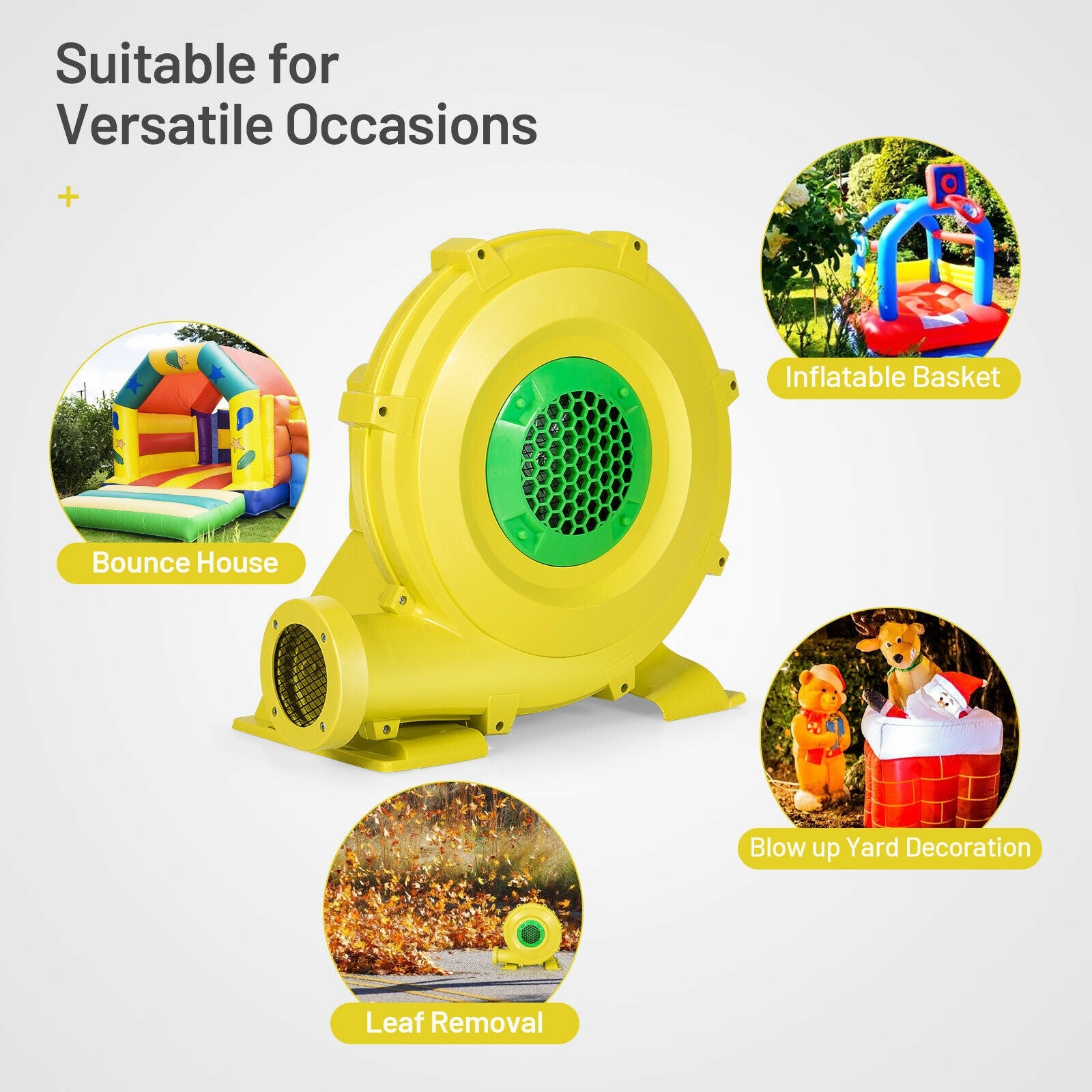 1100W Air Blower Inflatable Blower for Inflatable Bounce House, Yellow Air Blowers at Gallery Canada