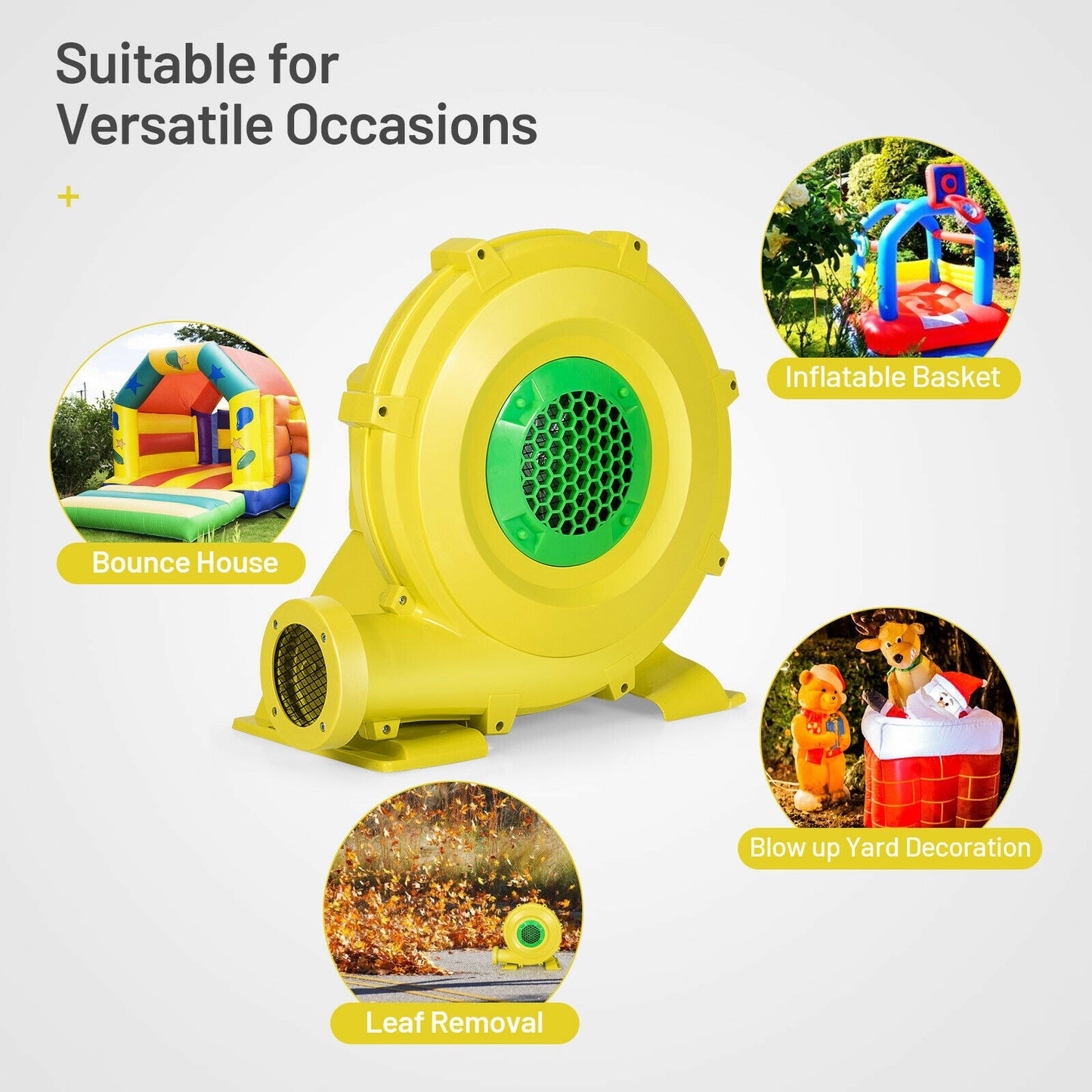 1100W Air Blower Inflatable Blower for Inflatable Bounce House, Yellow Air Blowers at Gallery Canada