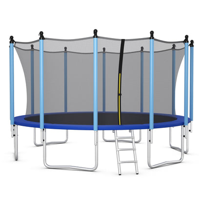 Outdoor Trampoline With Safety Net, 16 ft, Blue