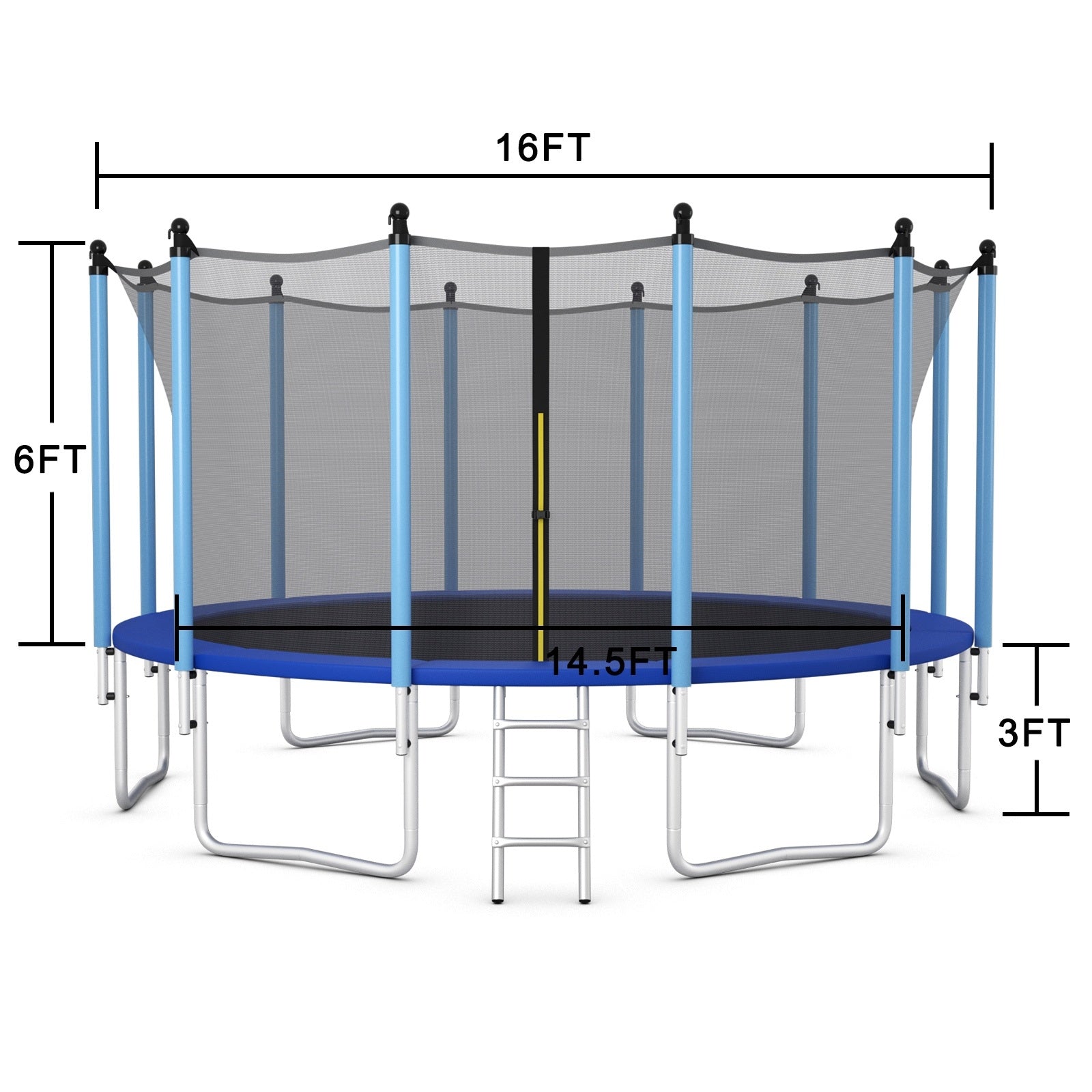 Outdoor Trampoline with Safety Closure Net-16 ft, Blue Trampolines at Gallery Canada