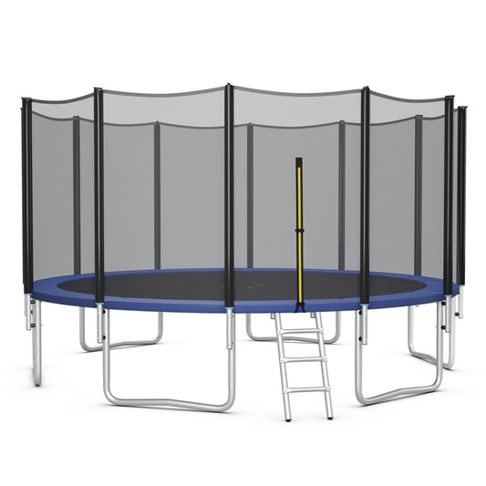 8 Ft Outdoor Trampoline, With Safety Net And Ladder, Black Trampolines Black at Gallery Canada