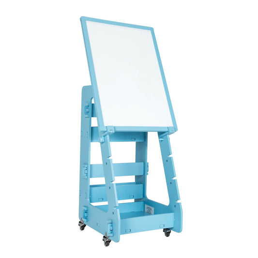 Multifunctional Kids' Standing Art Easel with Dry-Erase Board, Blue - Gallery Canada