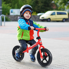 Kids No Pedal Balance Bike with Adjustable Handlebar and Seat, Red - Gallery Canada