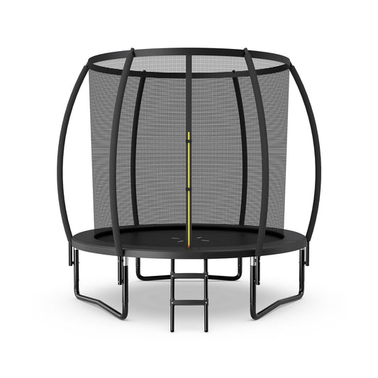8 Feet ASTM Approved Recreational Trampoline with Ladder, Black - Gallery Canada