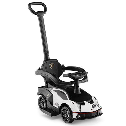 3-In-1 Ride On Push Car With Handle Guardrail, White Push & Pedal Ride On Toys White at Gallery Canada