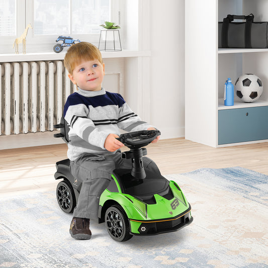 3-in-1 Licensed Ride On Push Car, Green Push & Pedal Ride On Toys Green at Gallery Canada