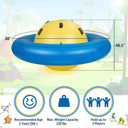 7.5 Foot Giant Inflatable Dome Rocker Bouncer with 6 Built-in Handles for Kids, Blue - Gallery Canada