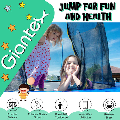 12/14/15/16 Feet Outdoor Recreational Trampoline with Ladder and Enclosure Net-15 ft, Black Trampolines at Gallery Canada