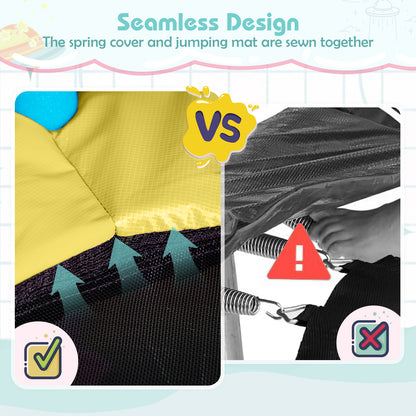 64 Inch Kids Trampoline with Detachable Canopy and Safety Enclosure Net, Yellow Trampolines at Gallery Canada