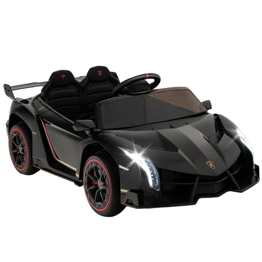 12V Licensed Lamborghini 4WD Kids Ride-On Car, 2.4G Remote, Black