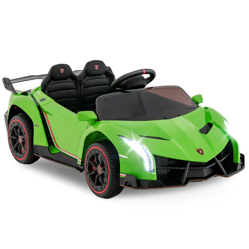 12V Licensed Lamborghini 4WD Kids Ride-on Sports Car with 2.4G Remote, Green
