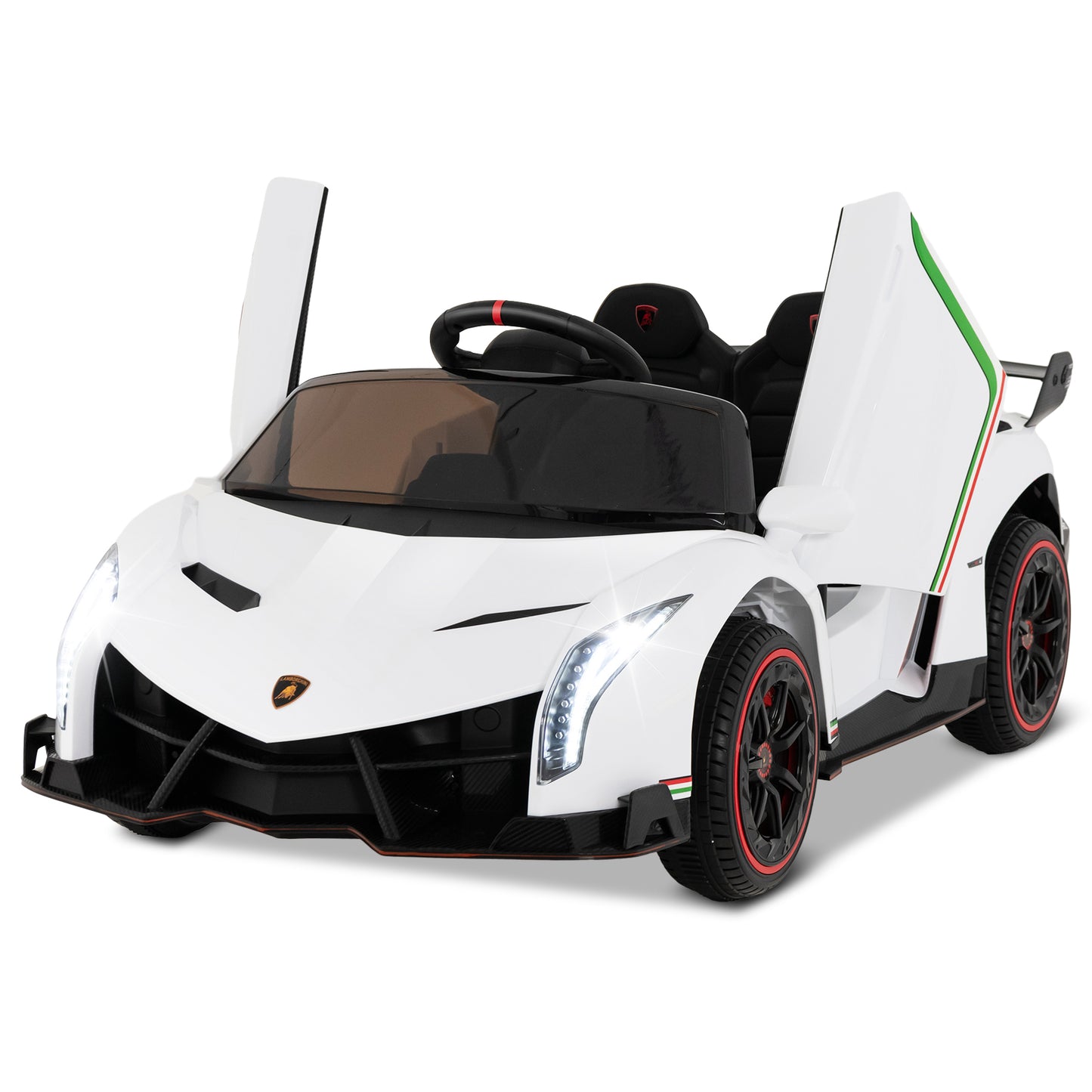 12V Licensed Lamborghini 4WD Kids Ride-on Sports Car with 2.4G Remote, White Powered Ride On Toys at Gallery Canada