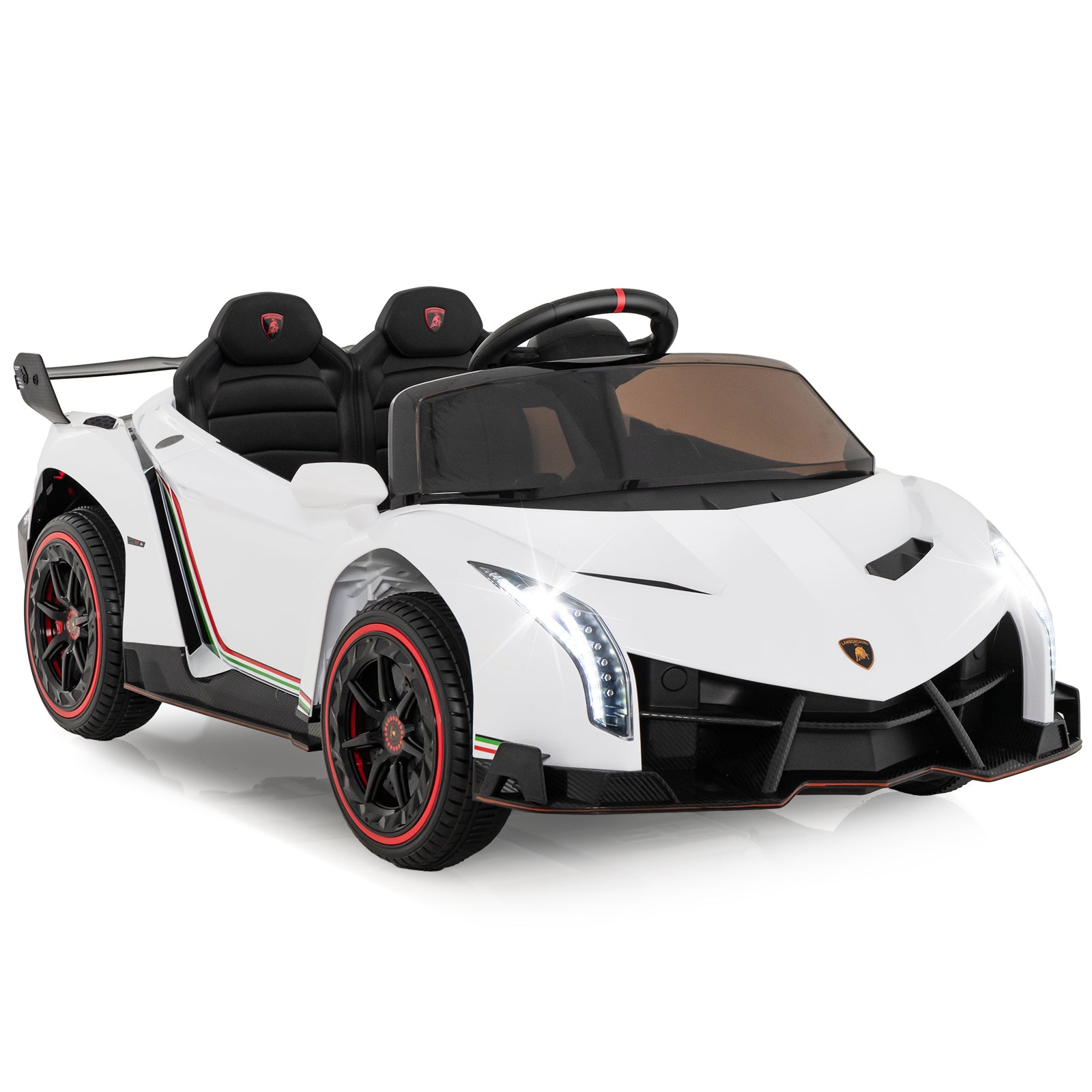 12V Licensed Lamborghini 4WD Kids Ride-on Sports Car with 2.4G Remote, White Powered Ride On Toys at Gallery Canada