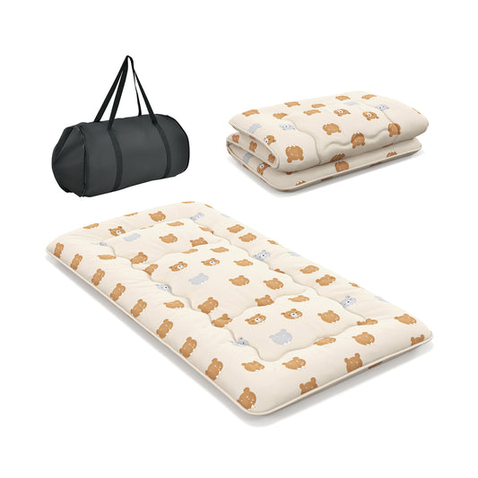 Foldable Futon Mattress, Twin Size, Washable Cover, Carry Bag, Brown Mattresses Brown at Gallery Canada