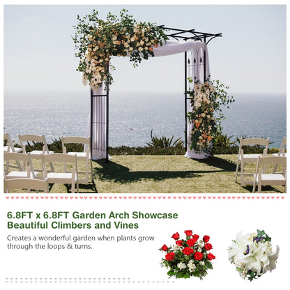 81 x 20 Inch Metal Garden Arch for Various Climbing Plant, Black - Gallery Canada