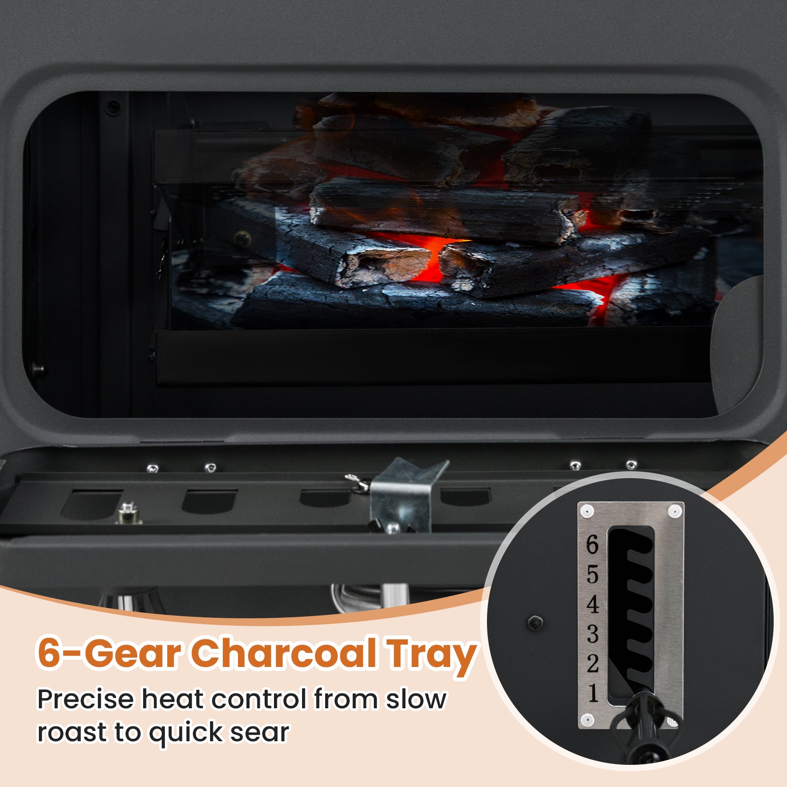 24-Inch Barrel Charcoal Grill with 2 Folding Side Tables and 544 sq.in Cooking Area, Black Outdoor Grills at Gallery Canada