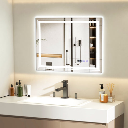 Defogging LED Bathroom Mirror with Memory Function and Anti-Fog-M - Gallery Canada