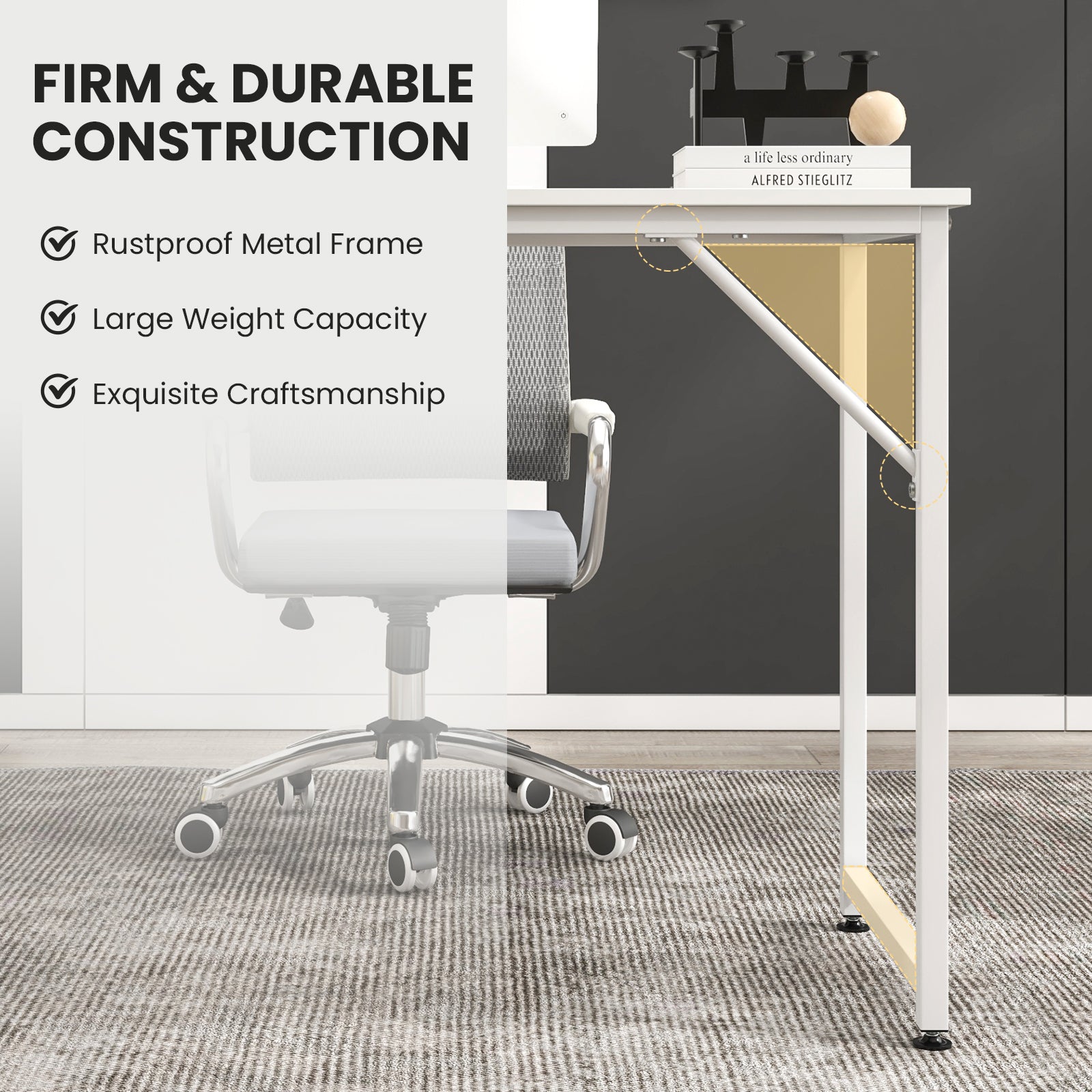 L Shaped Computer Desk, Writing Workstation, White Writing Desks at Gallery Canada