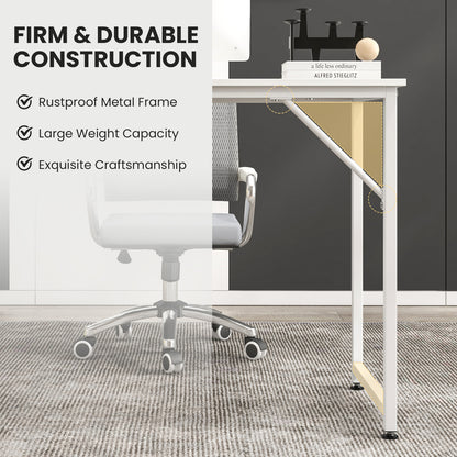 L Shaped Computer Desk, Writing Workstation, White Writing Desks at Gallery Canada