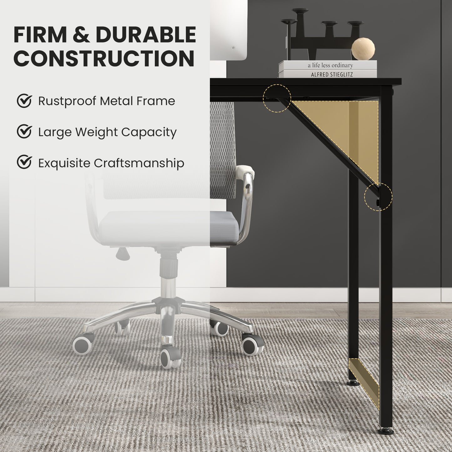 L Shaped Computer Desk and Writing Workstation for Home and Office, Black Writing Desks at Gallery Canada