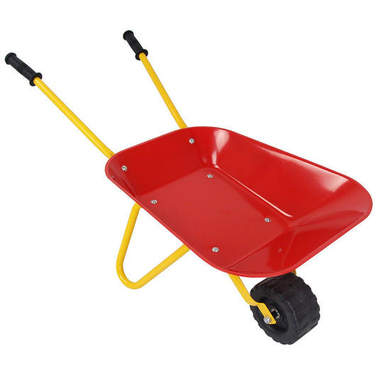 Kids Metal Wheelbarrow, Outdoor Garden Backyard Play Toy, Red Sandboxes Red at Gallery Canada