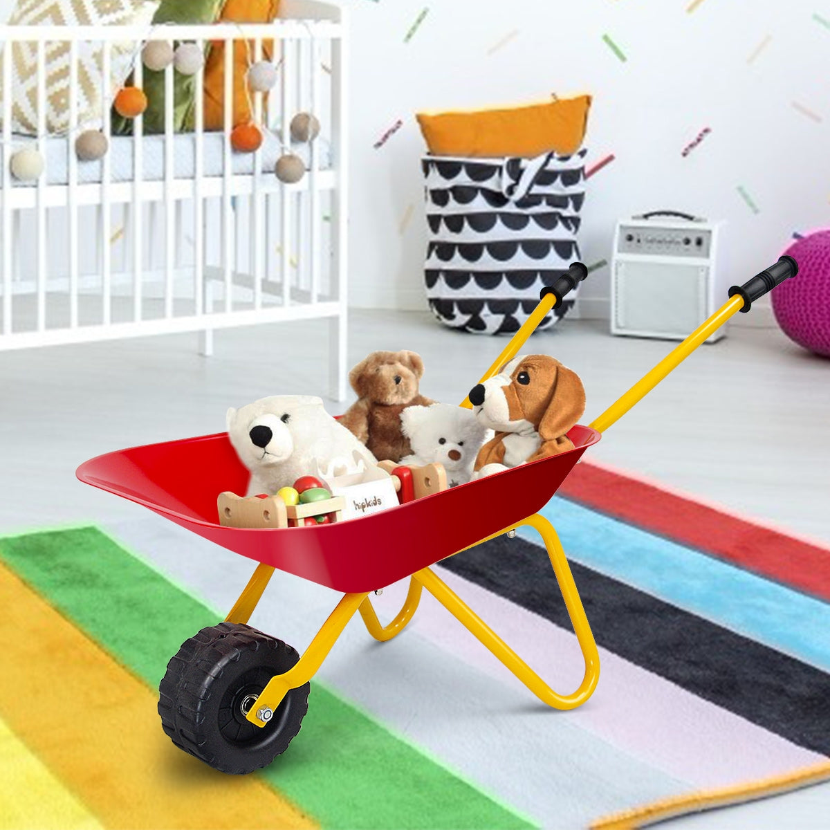 Outdoor Garden Backyard Play Toy Kids Metal Wheelbarrow, Red Sandboxes at Gallery Canada
