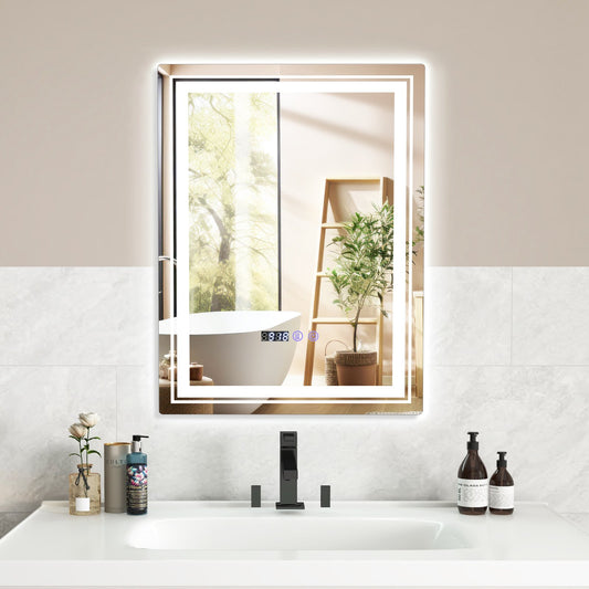 Defogging LED Bathroom Mirror with Memory Function and Anti-Fog-S - Gallery Canada
