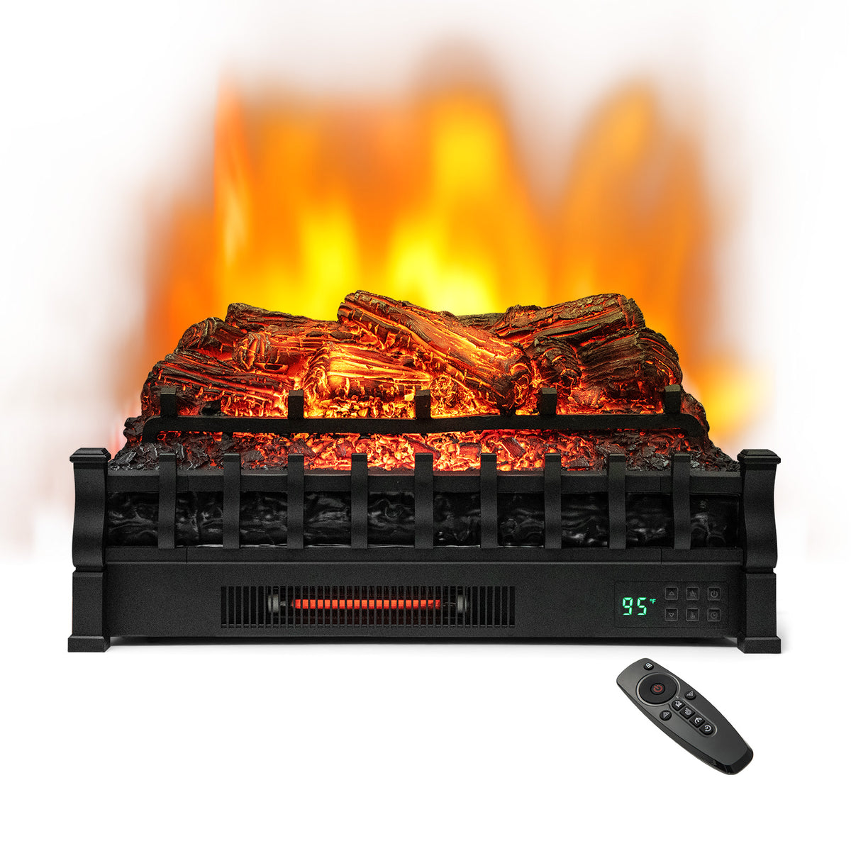 26 Inches Infrared Quartz Electric Fireplace, Black Fireplaces Black at Gallery Canada
