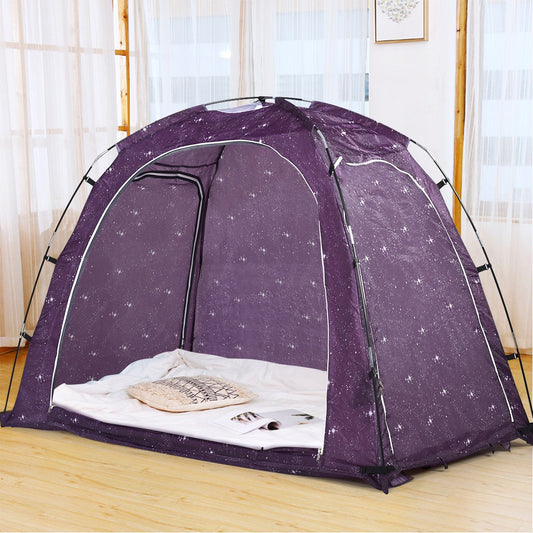 Bed Tent Indoor Privacy Play Tent on Bed with Carry Bag, Purple - Gallery Canada