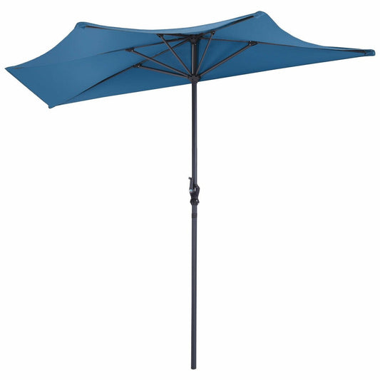 9Ft Patio Bistro Half Round Umbrella , Blue