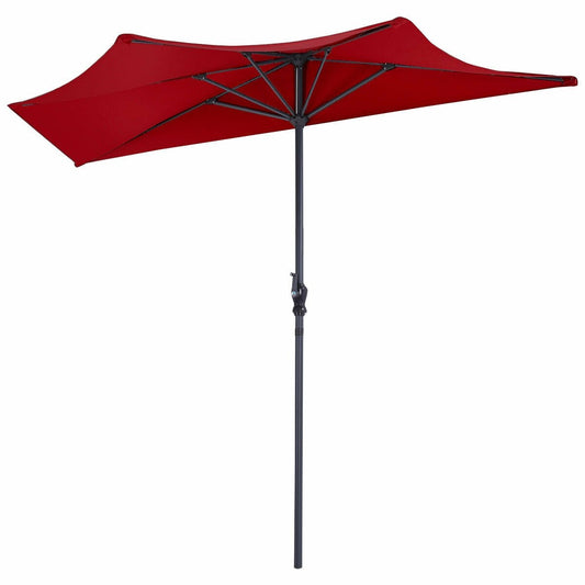 9Ft Patio Bistro Half Round Umbrella , Dark Red - Gallery Canada
