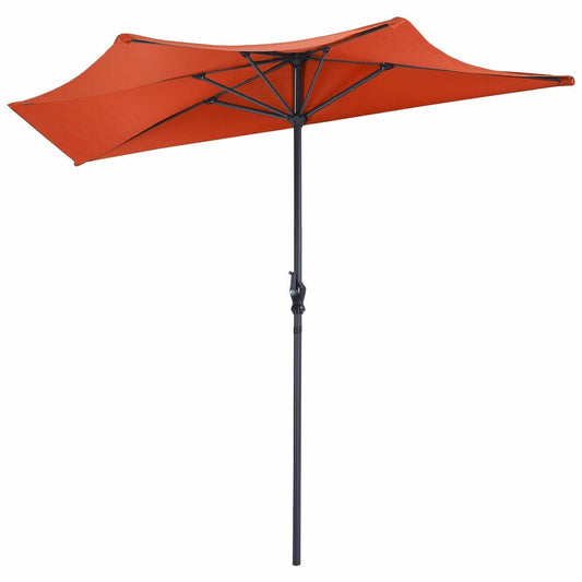 9Ft Patio Bistro Half Round Umbrella , Orange - Gallery Canada
