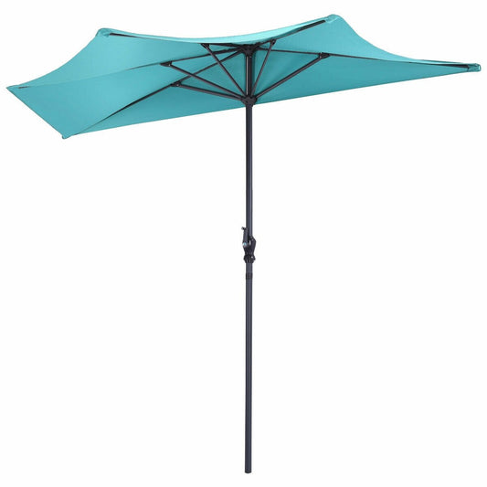 9Ft Patio Bistro Half Round Umbrella , Turquoise - Gallery Canada