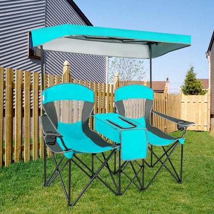 Portable Folding Camping Canopy Chairs with Cup Holder, Turquoise Camping Furniture at Gallery Canada