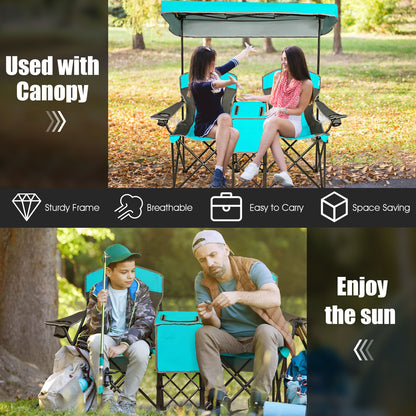 Portable Folding Camping Canopy Chairs with Cup Holder, Turquoise Camping Furniture at Gallery Canada