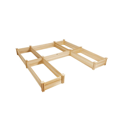 U-Shaped Wooden Garden Raised Bed, Natural