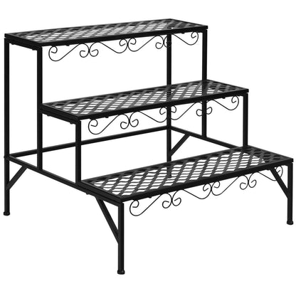 3 Tiers Metal Decorative Plant Stand, Black Plant Stands at Gallery Canada