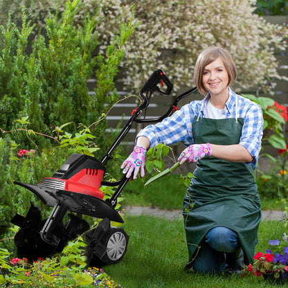 17-Inch 13.5 Amp Corded Electric Tiller and Cultivator 9-Inch Tilling Depth, Black & Red Garden Tools at Gallery Canada