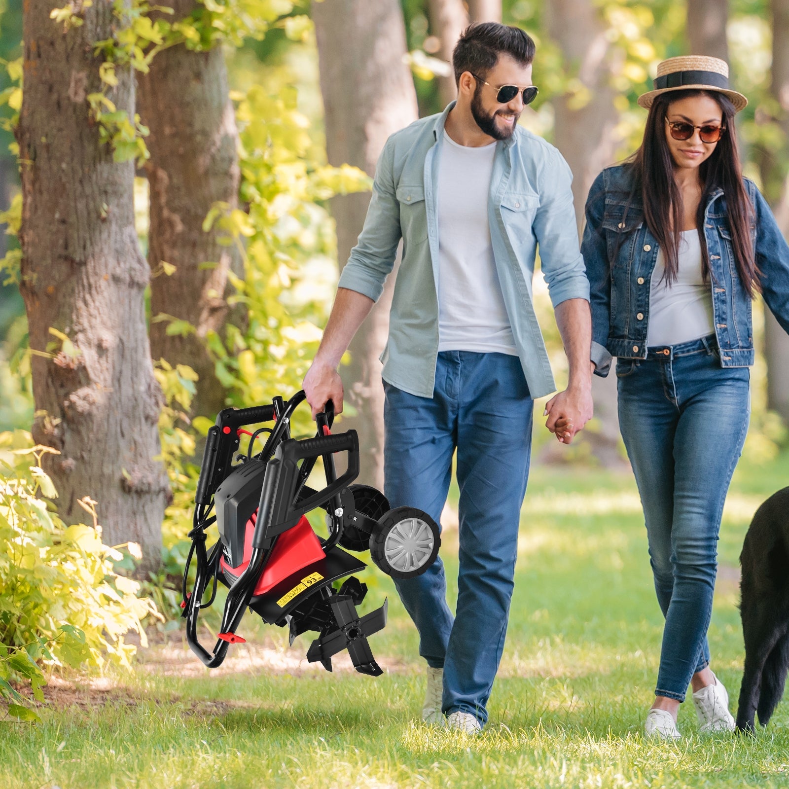 17-Inch 13.5 Amp Corded Electric Tiller and Cultivator 9-Inch Tilling Depth, Black & Red Garden Tools at Gallery Canada