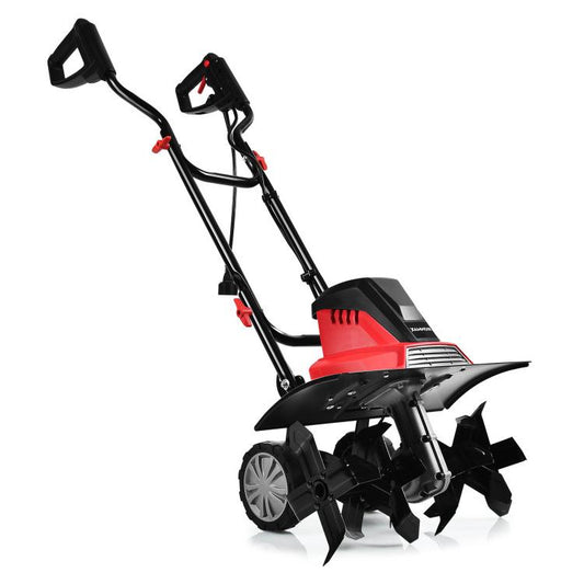 17-Inch 13.5 Amp Corded Electric Tiller, 9-Inch Tilling Depth, Red, Black Garden Tools Black & Red at Gallery Canada