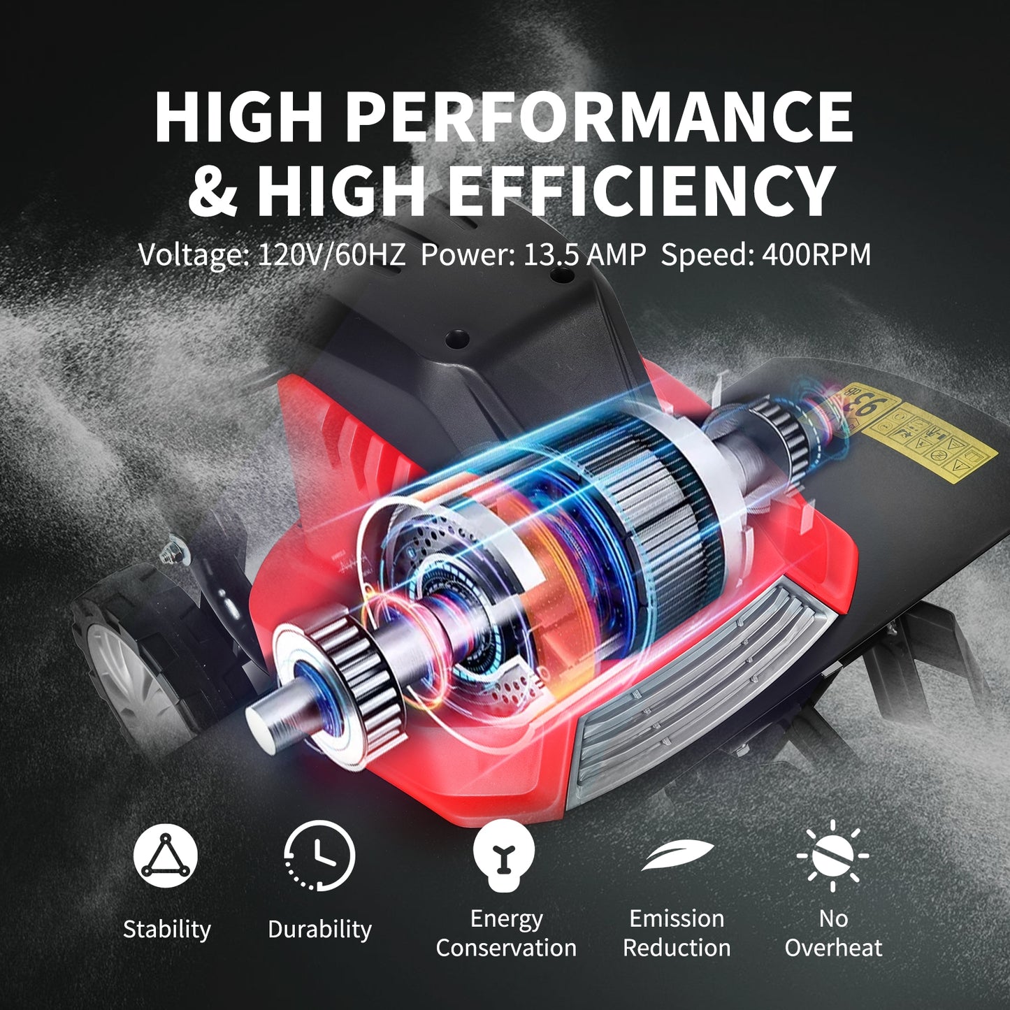 17-Inch 13.5 Amp Corded Electric Tiller and Cultivator 9-Inch Tilling Depth, Black & Red Garden Tools at Gallery Canada