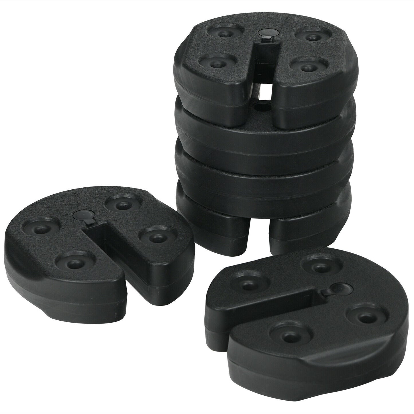 Set of 6 Canopy Weights 30lbs Weight Plate Kit with No-Pinch Design, Black Outdoor Umbrella Bases Black at Gallery Canada