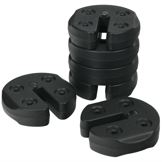 Set of 6 Canopy Weights 30lbs Weight Plate Kit with No-Pinch Design, Black Outdoor Umbrella Bases Black at Gallery Canada