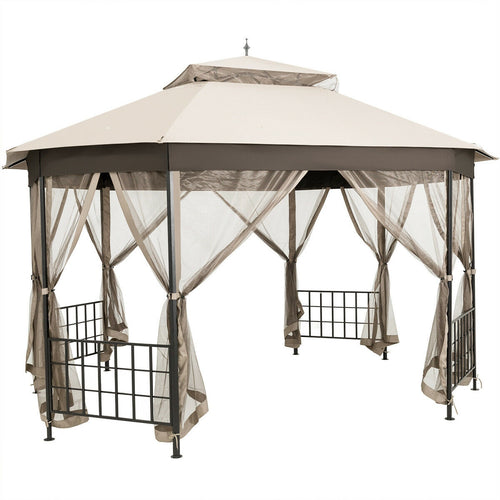10'x12' Octagonal Patio Gazebo, Beige