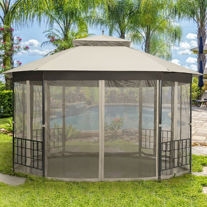 10’x 12’ Octagonal Patio Gazebo, Beige Gazebos at Gallery Canada