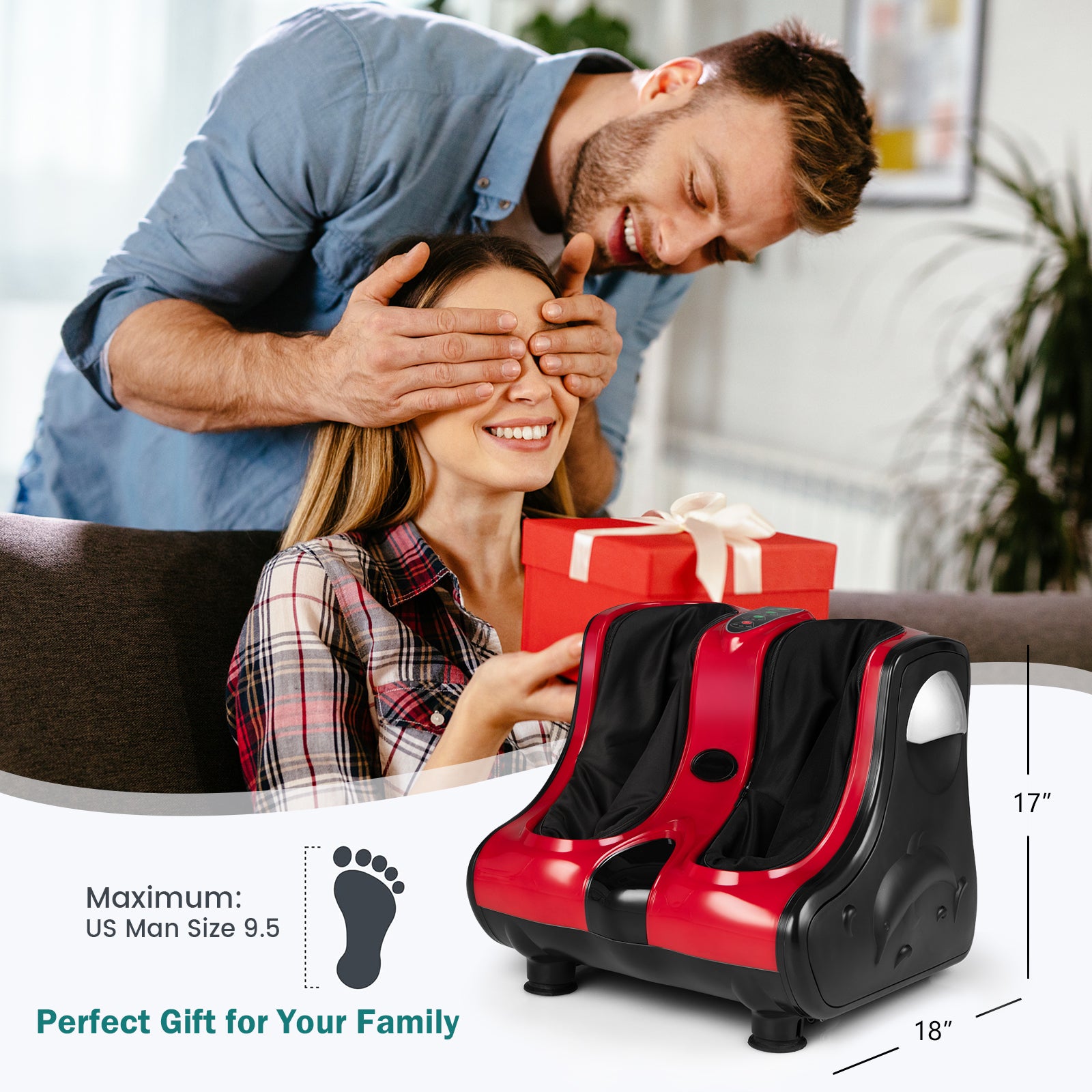 Shiatsu Kneading Rolling Vibration Heating Foot Massager, Red Foot Massager at Gallery Canada
