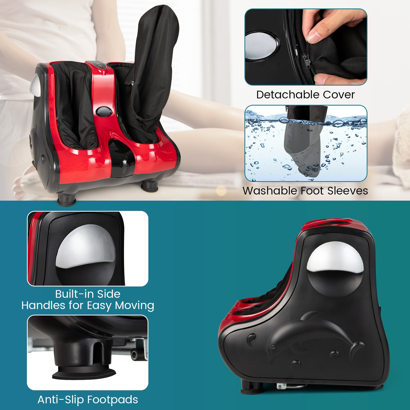 Shiatsu Kneading Rolling Vibration Heating Foot Massager, Red Foot Massager at Gallery Canada