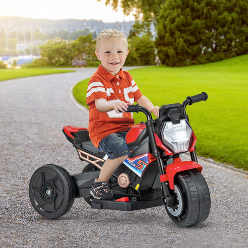 Kids Ride-on Motorcycle 6V Battery Powered Motorbike with Detachable Training Wheels, Red