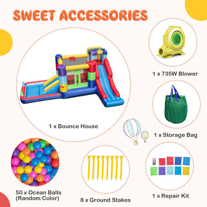Inflatable Bounce House with 680W Blower and Ball Pit, Multicolor - Gallery Canada